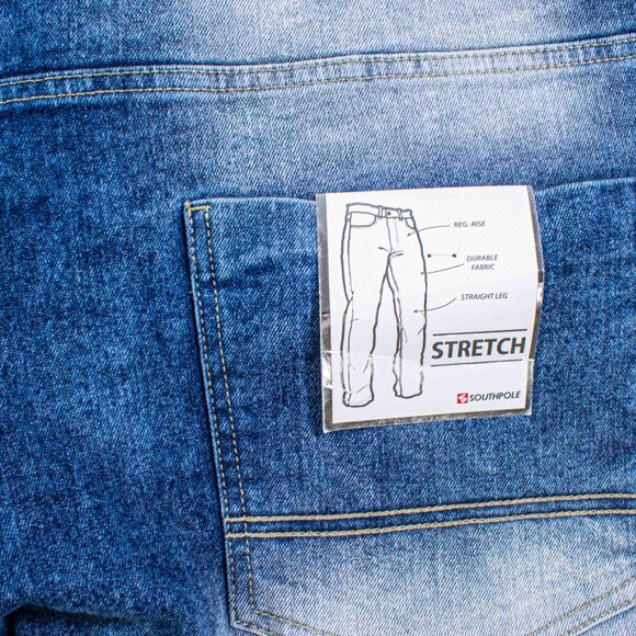 SouthPole Bleached Moto Jeans 48 x 34 Y2K Streetwear Hip Hop Skate - Picture 7 of 8